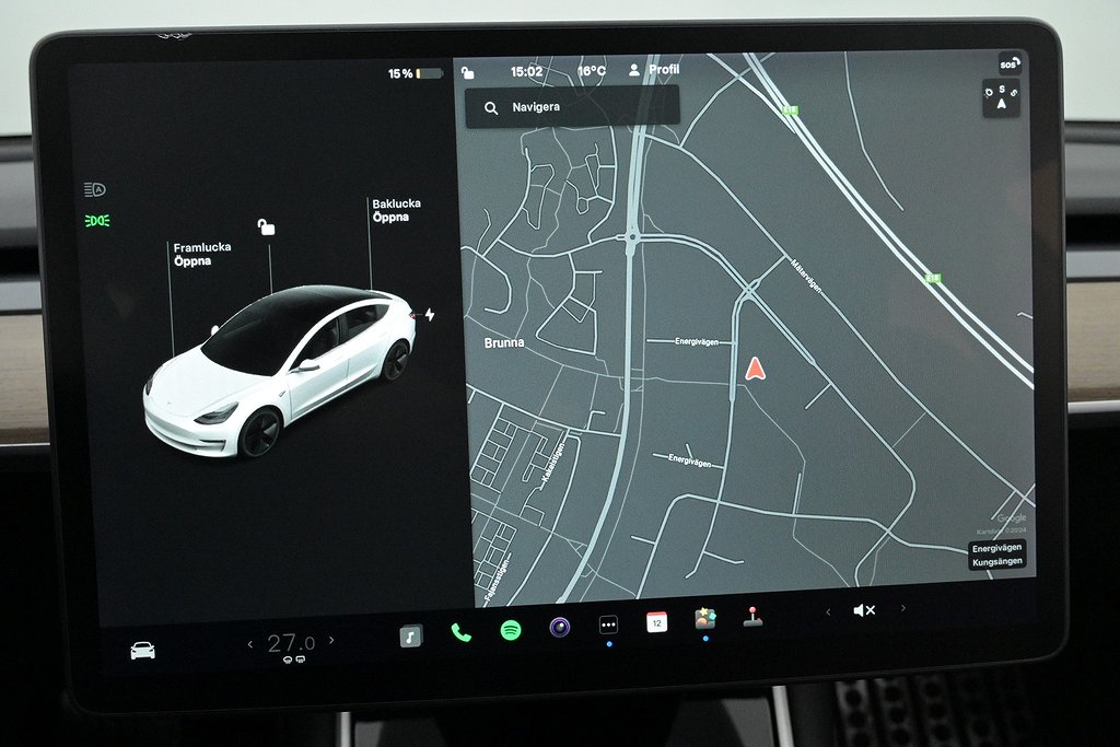 Tesla Model 3 Standard Range Plus Autopilot Pano V-Hjul