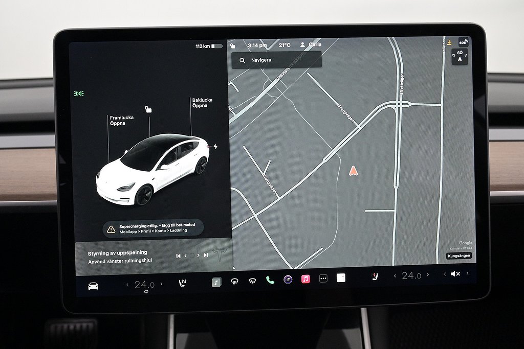 Tesla Model 3 Standard Range Plus Autopilot Pano Drag V-Hjul