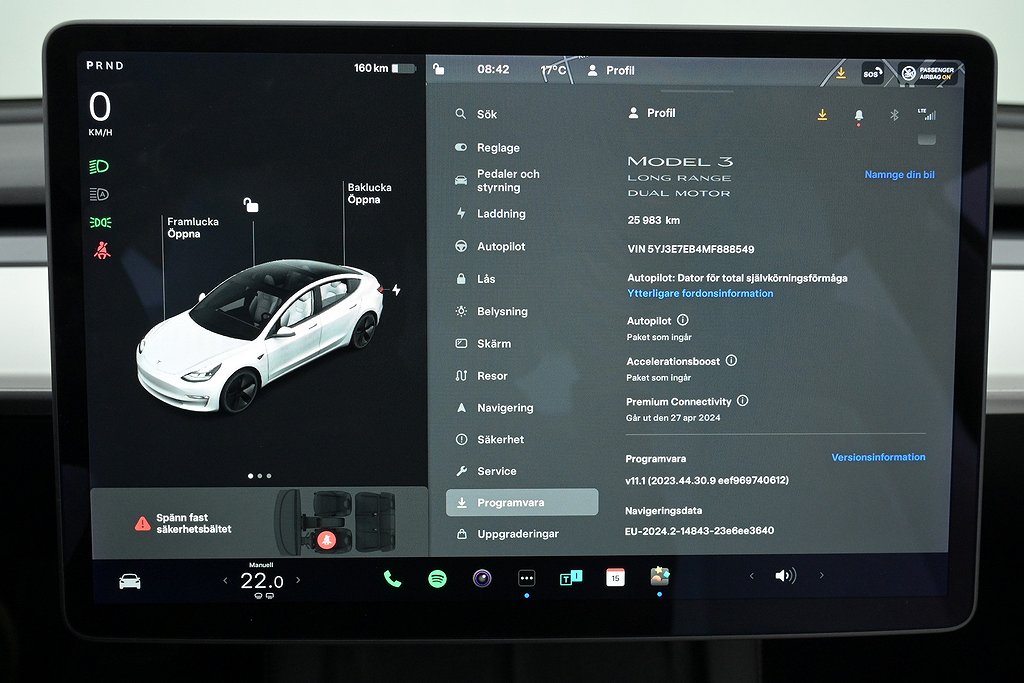Tesla Model 3 Long Range AWD Refresh Autopilot Pano V-Hjul