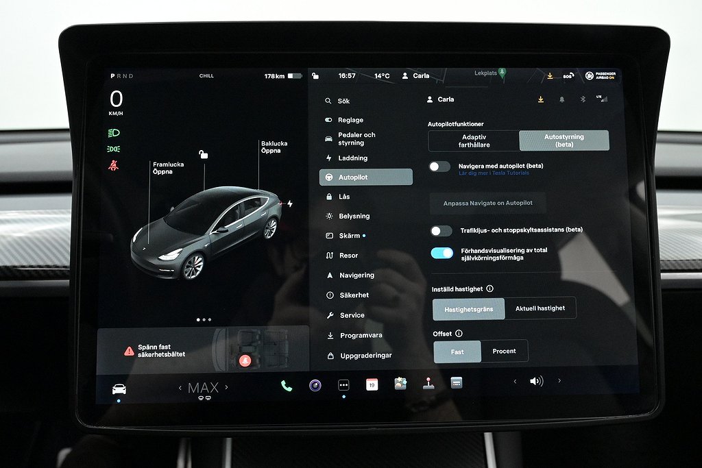 Tesla Model 3 Performance AWD FSD Autopilot 20″ Pano V-hjul