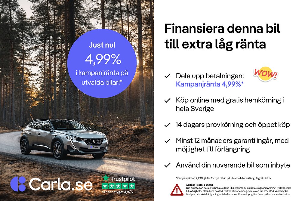 Peugeot E-2008 Active Lane Assist CarPlay VHjul 4.99% Ränta