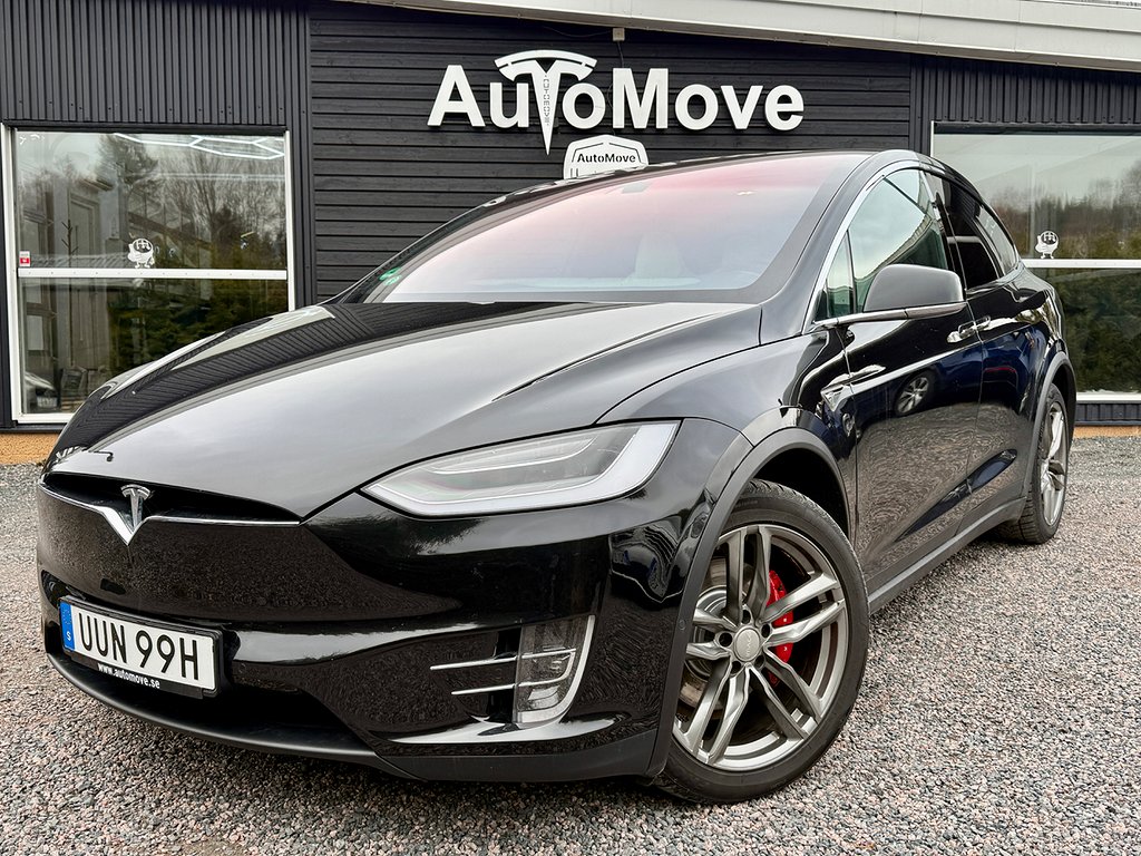Tesla Model X P90D 772hk Vita 6-Sitsiga FREECHARGE LIVET UT