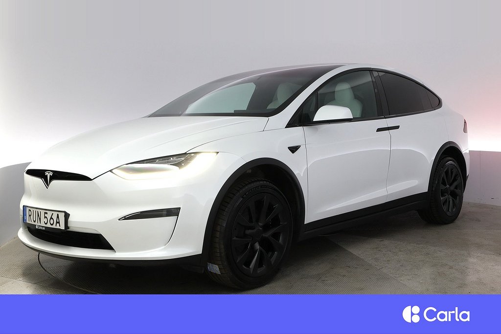 Tesla Model X Long Range AWD 6-sits EAP Yoke 4,99 Drag VHjul