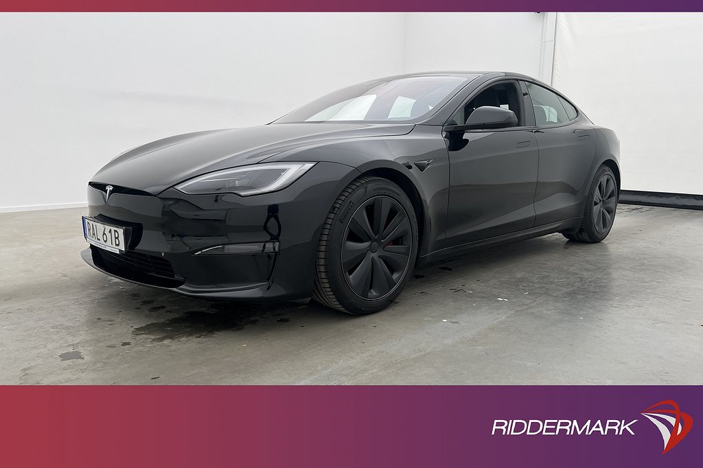 Tesla Model S Plaid Uppgraderad-AP Yoke Luftfjä Sv.Såld MOMS