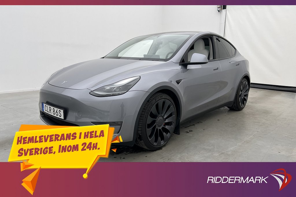 Tesla Model Y Performance Ljus-interiör Autopilot Svensksåld