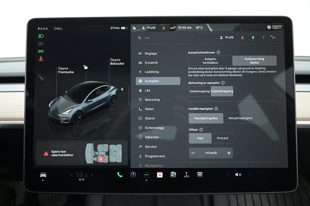 Tesla Model 3 Standard Range Plus Refresh AP Pano V-Hjul