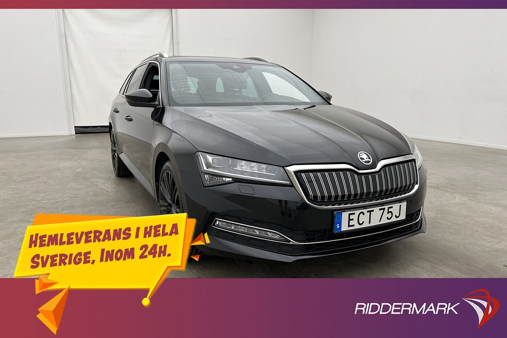 Skoda Superb TSI Plug-in L&K Värm Pano Cockpit 360° Drag