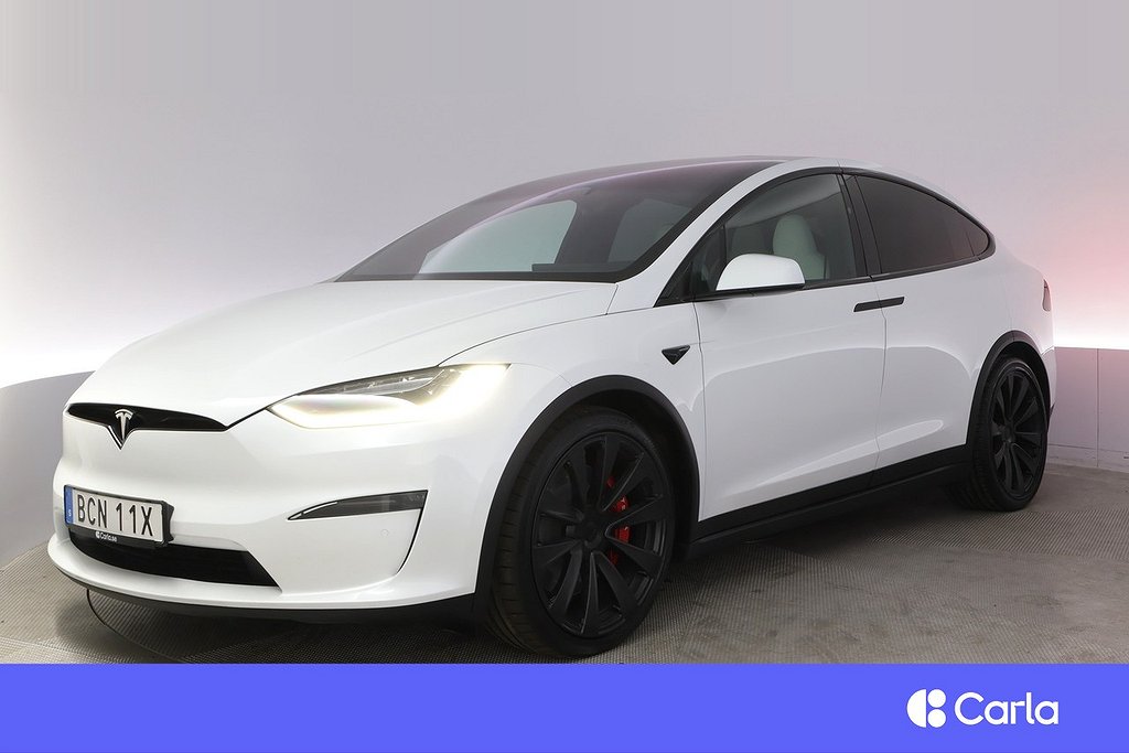 Tesla Model X Plaid 6-sits Full Self Drive Pano Yoke Drag