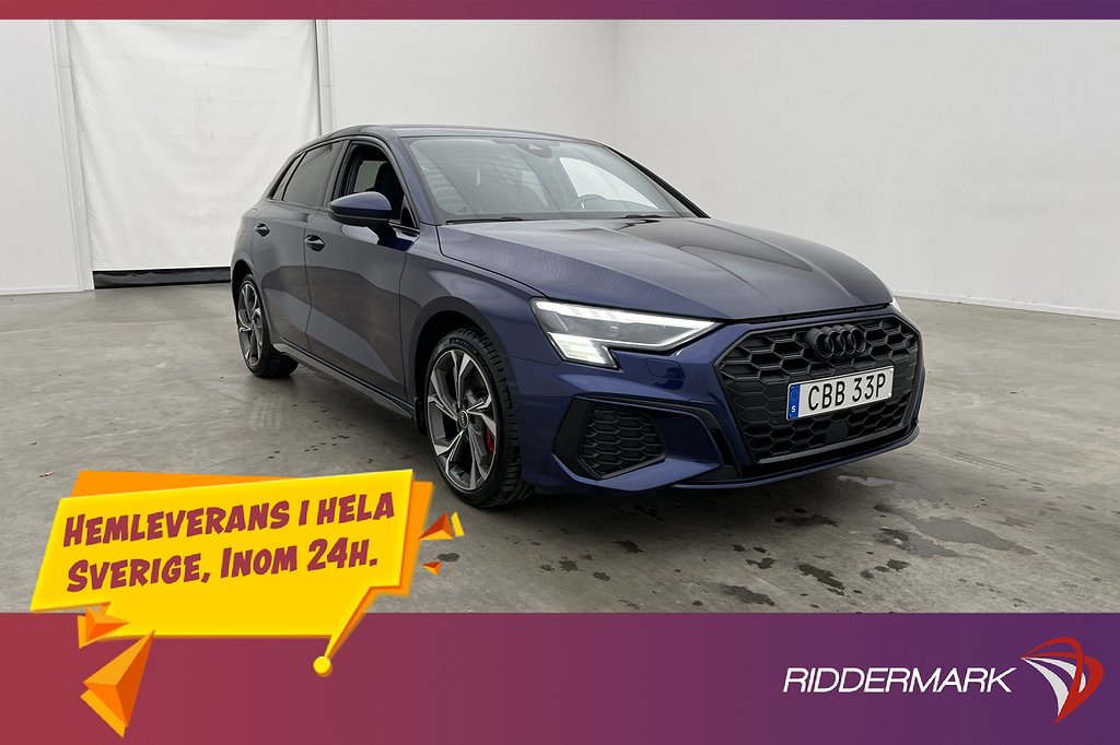 Audi A3 45 TFSI e 245hk S Line Cockpit Adaptiv Matrix Kamer