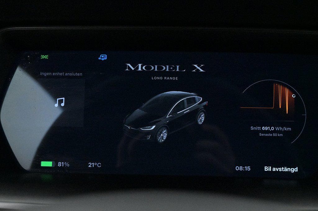 Tesla Model X Long Range AWD 7-sits Autopilot Pano Drag