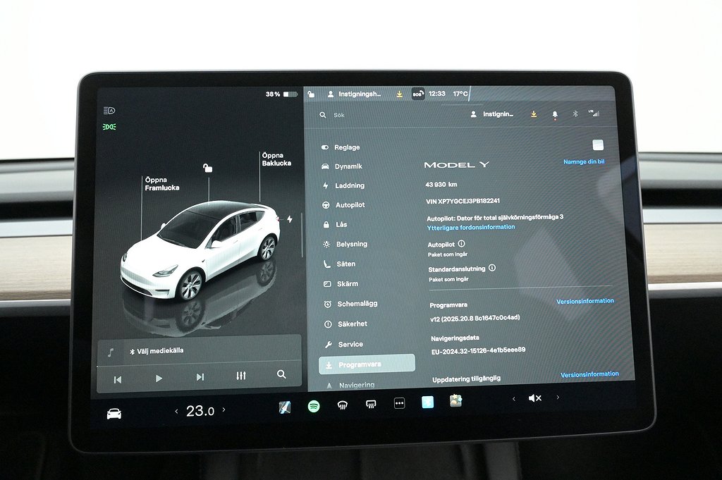 Tesla Model Y Standard Range RWD Autopilot Pano Drag V-hjul