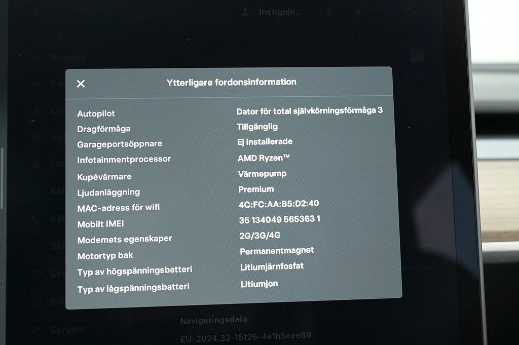 Tesla Model Y Standard Range RWD Autopilot Pano Drag V-hjul