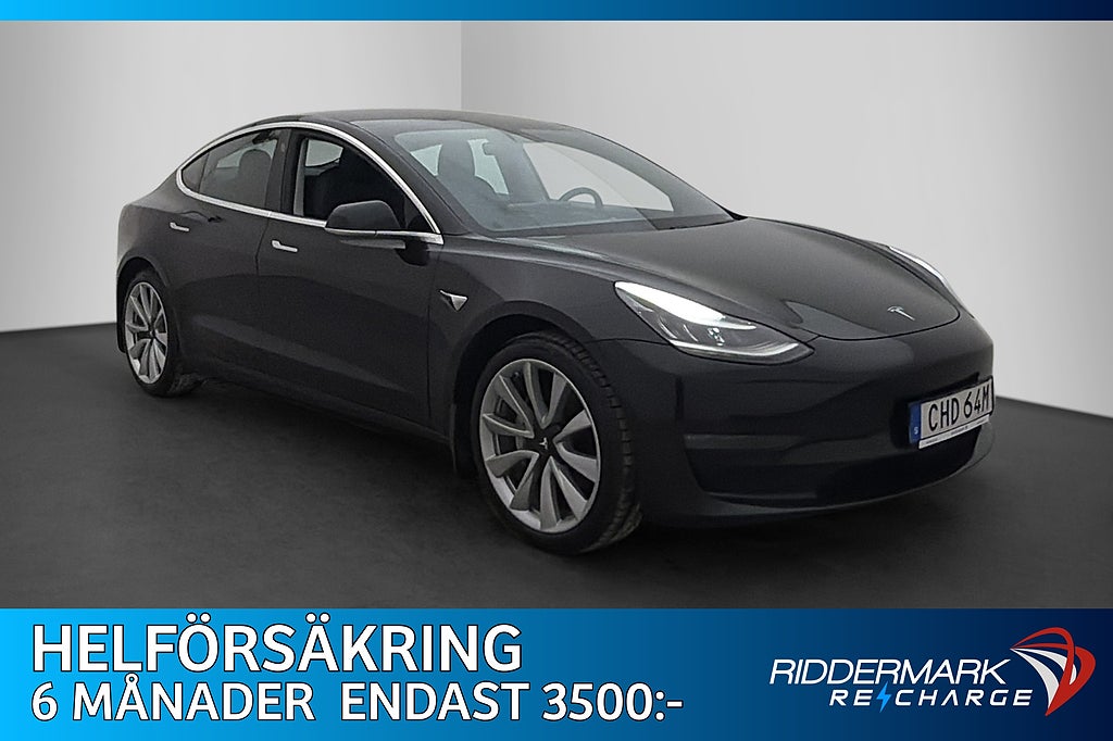 Tesla Model 3 Long Range AWD Svensksåld Pano Skinn