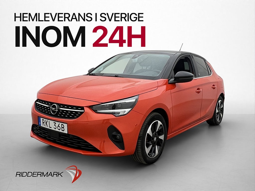 Opel Corsa-e Elegance Pano Kamera CarPlay Rattvärme MOMS