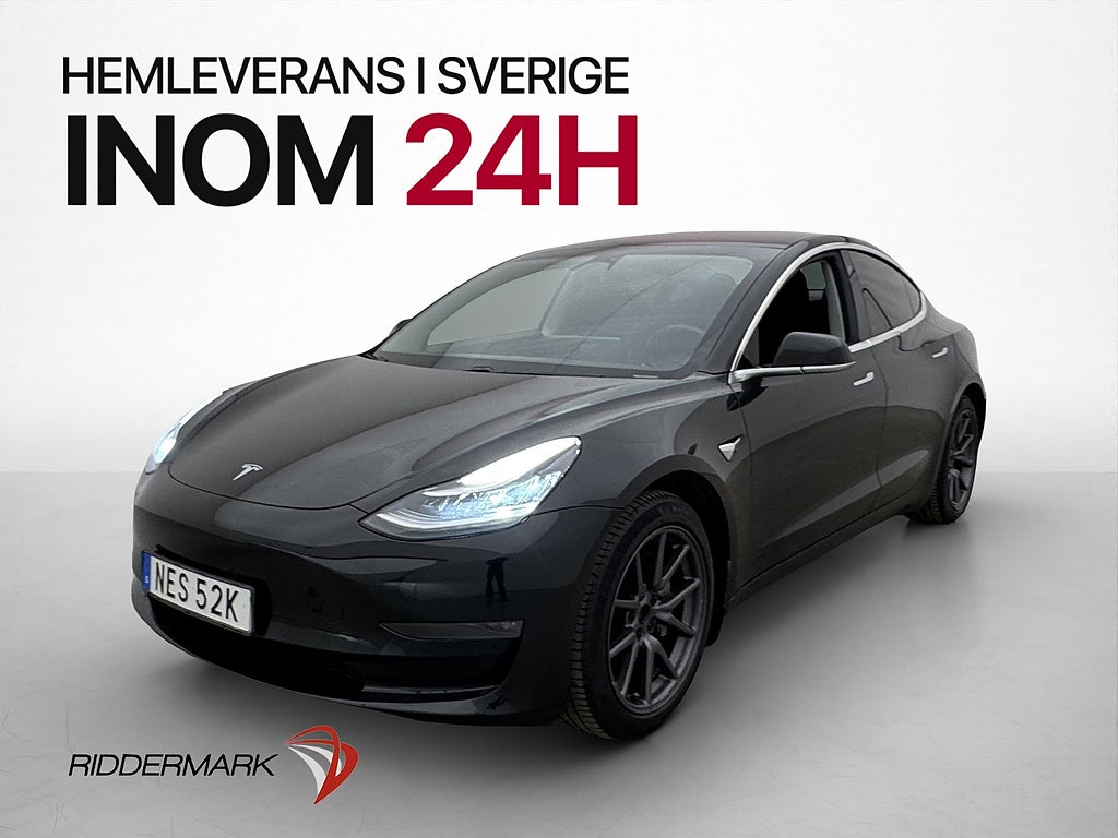 Tesla Model 3 Long Range AWD Autopilot Skinn Pano Svensksåld
