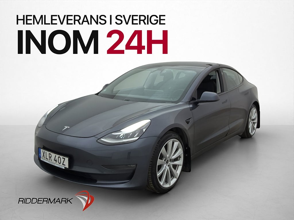 Tesla Model 3 Long Range AWD Autopilot Dragkrok Svensksåld