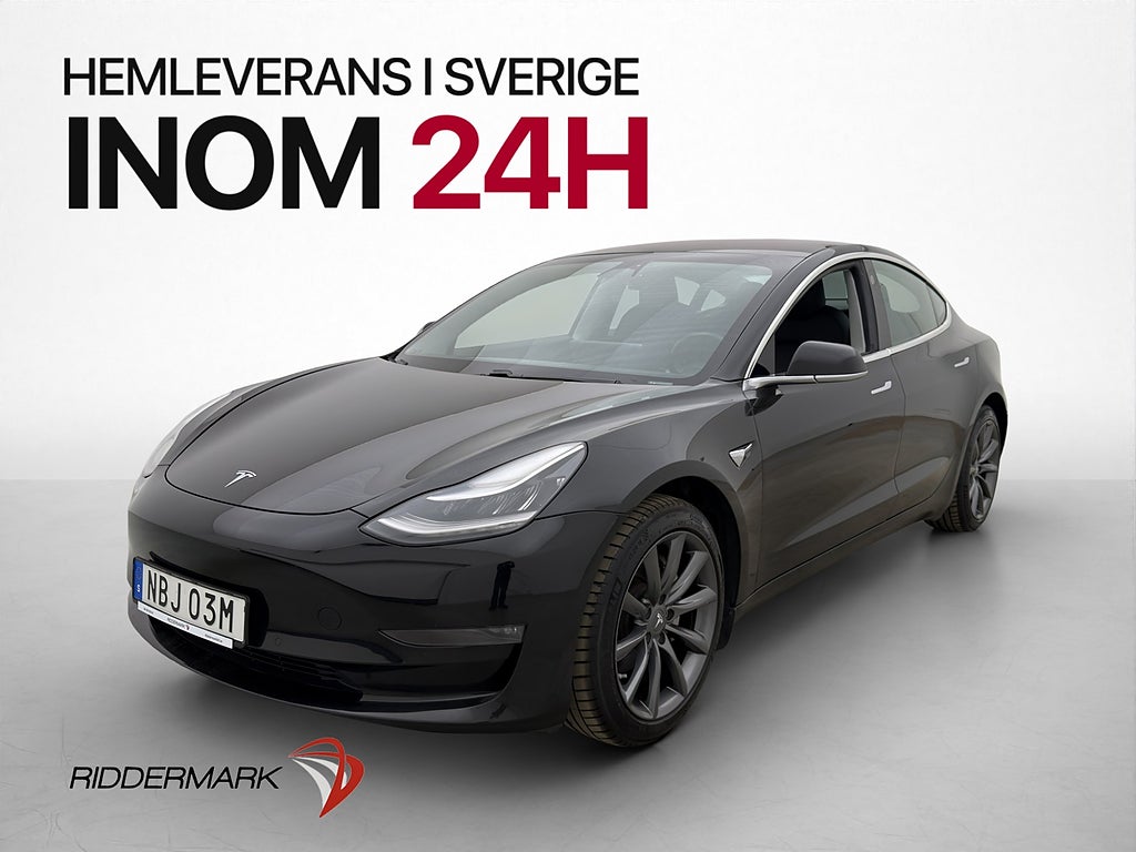 Tesla Model 3 Long Range Autopilot Dragkrok Svensksåld