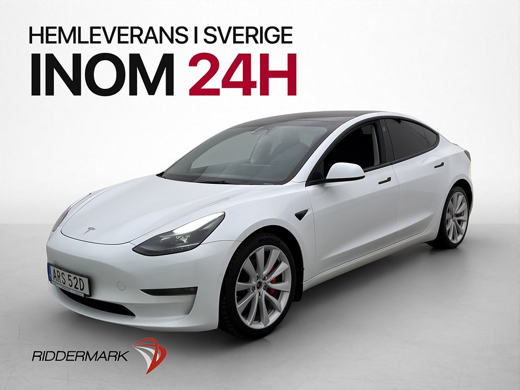 Tesla Model 3 Performance Autopilot Rattvärme Svensksåld