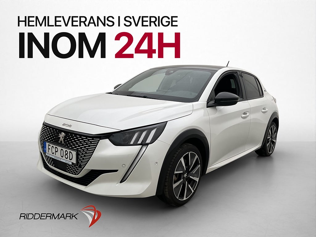 Peugeot E-208 136hk 50 kWh GT Kamera Navi CarPlay Halvskinn