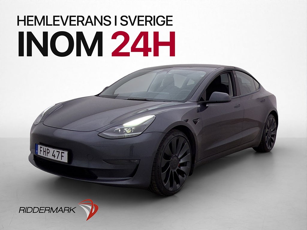 Tesla Model 3 Performance Autopilot Svensksåld 2-Ägare 513hk