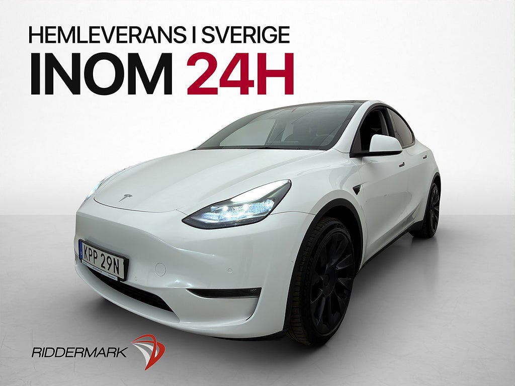 Tesla Model Y Long Range AWD Skinn Pano Svensksåld