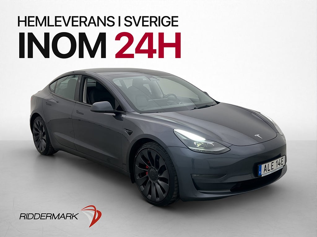 Tesla Model 3 Performance AWD Sv-Såld AP Pano 360° Värmepump