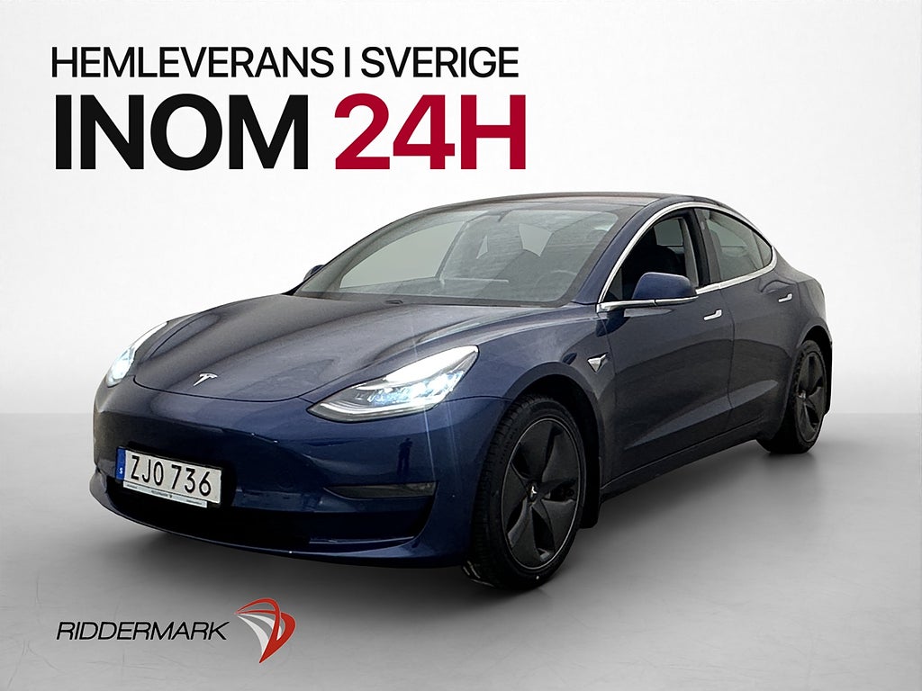 Tesla Model 3 Long Range AWD 440hk Pano Skinn Svensksåld