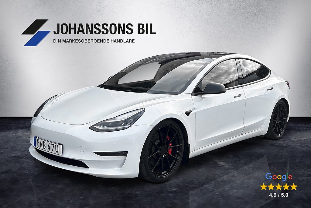 Tesla Model 3 Performance FSD Autopilot S&V-däck Moms