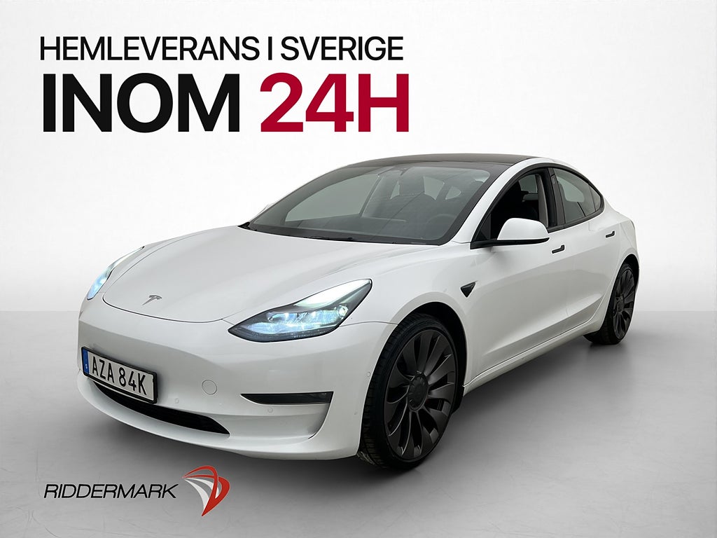 Tesla Model 3 Performance AWD MOMS SV-Såld Autopilot 1-bruk