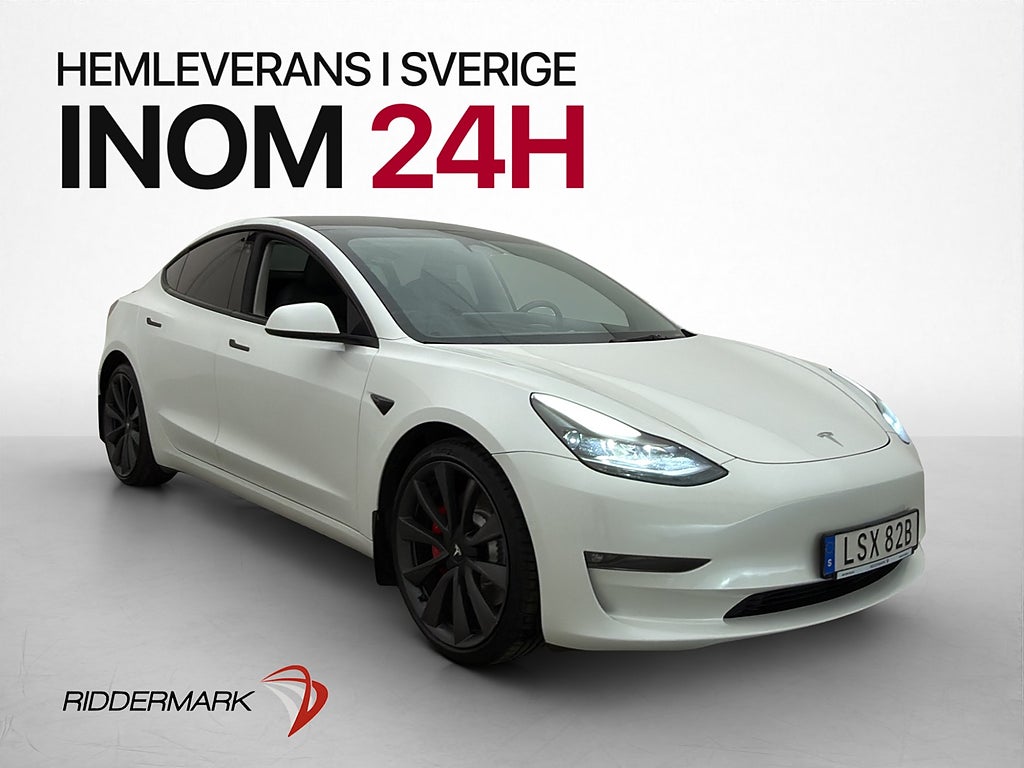 Tesla Model 3 Performance Sv-Såld Autopilot Pano 360 Värmare