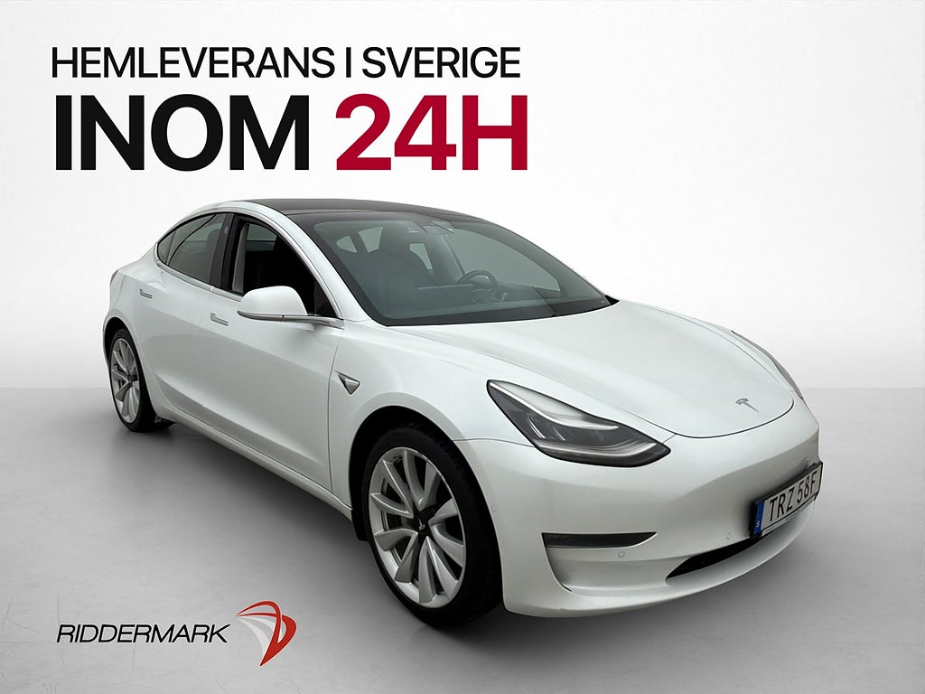 Tesla Model 3 Long Range AWD Panorama Kamera Svensksåld
