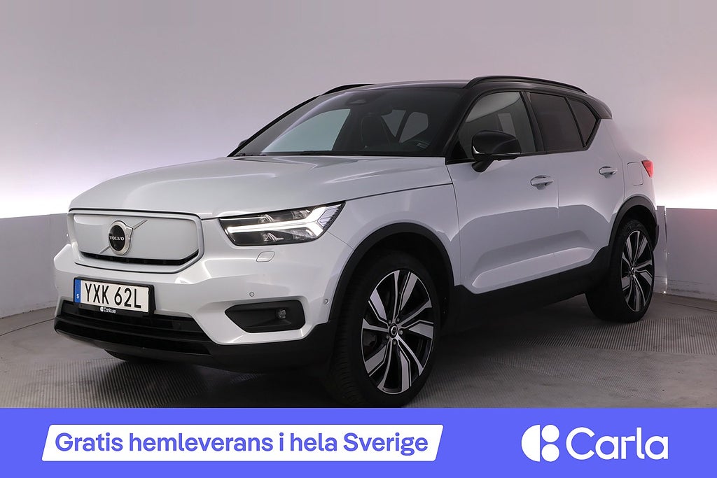 Volvo XC40 Recharge Pro Drag H/K Elstol Panorama BLIS 360