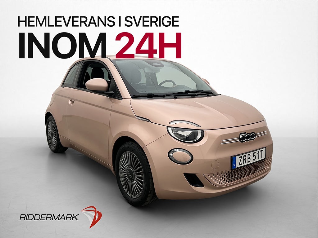 Fiat 500E 42 kWh Keyless Navi CarPlay P-Sensorer Låg skatt