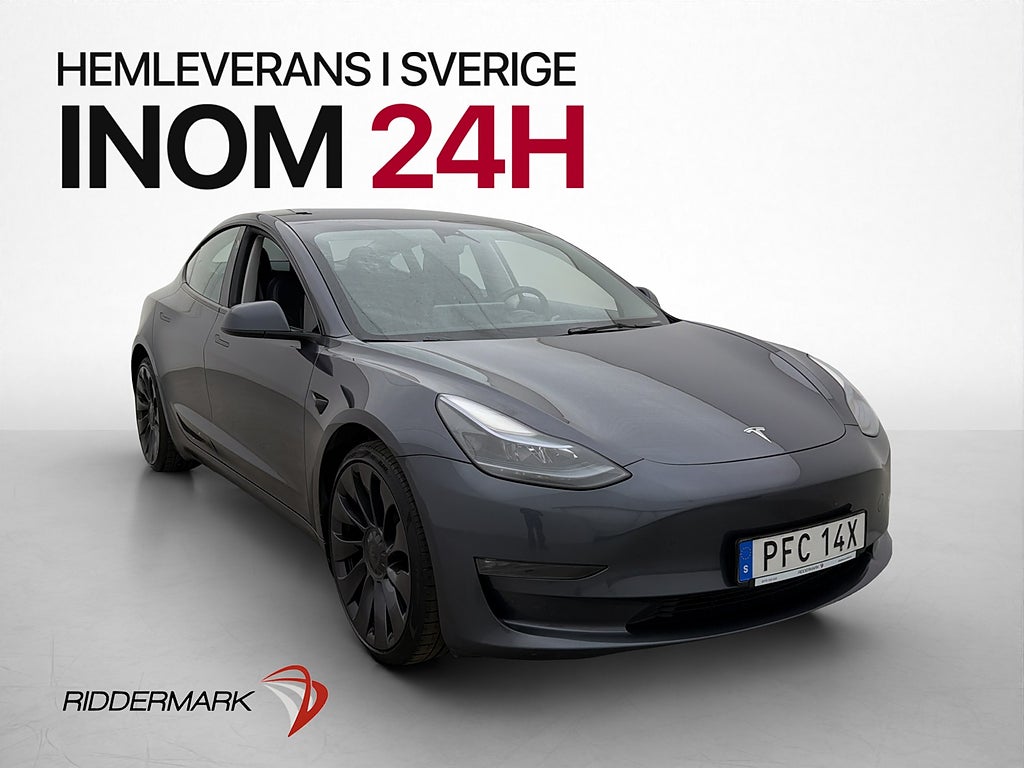 Tesla Model 3 AWD Performance Svensksåld Autopilot MOMS