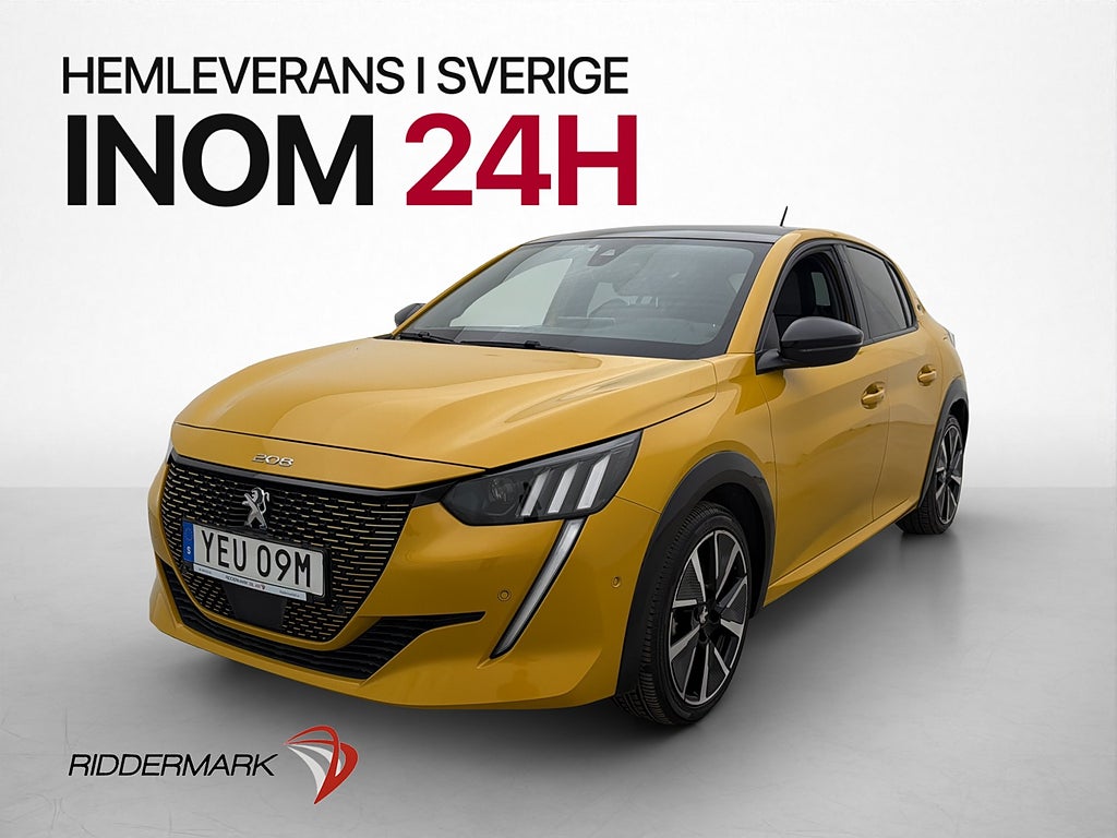 Peugeot E-208 136hk GT Kamera Navi Halvskinn Farthållare