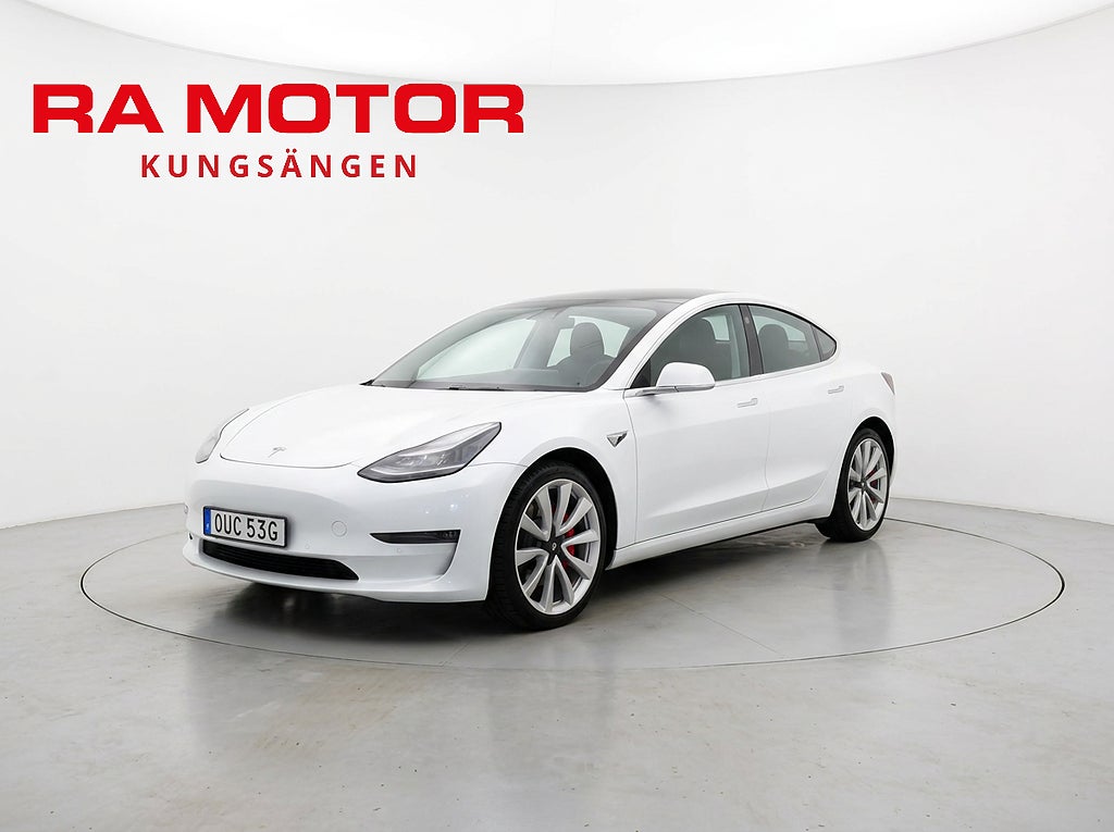 Tesla Model 3 Performance 513hk AWD | Pano | Skinn | Kamera | AP