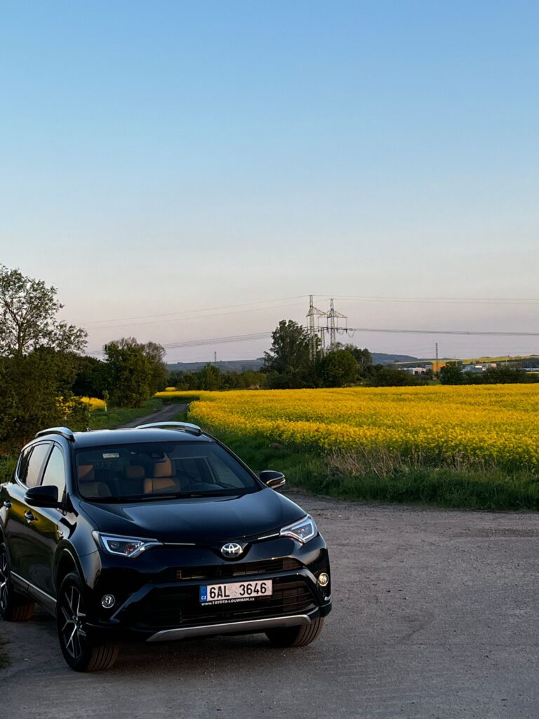 Svart Toyota RAV4 Hybrid parkerad - illustration till basta hybrid SUV begagnad