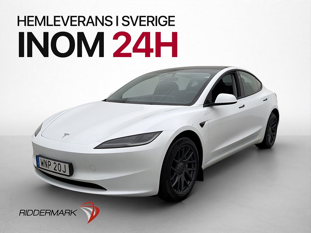 Tesla Model 3 Standard Range Värmepump HW4 T-Vision Rattvärm