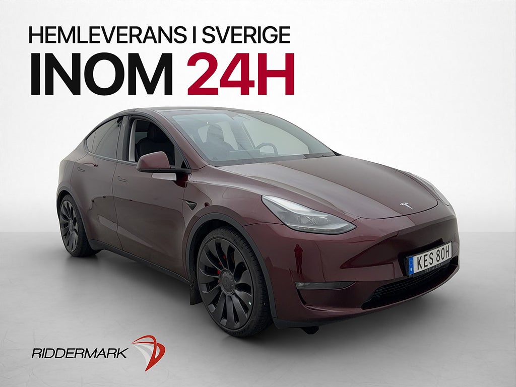Tesla Model Y Performance Värmepump Drag 1-Äga Moms 534hk