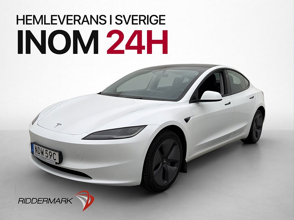 Tesla Model 3 Standard Range Värmepump HW4 T-Vision Rattvärm