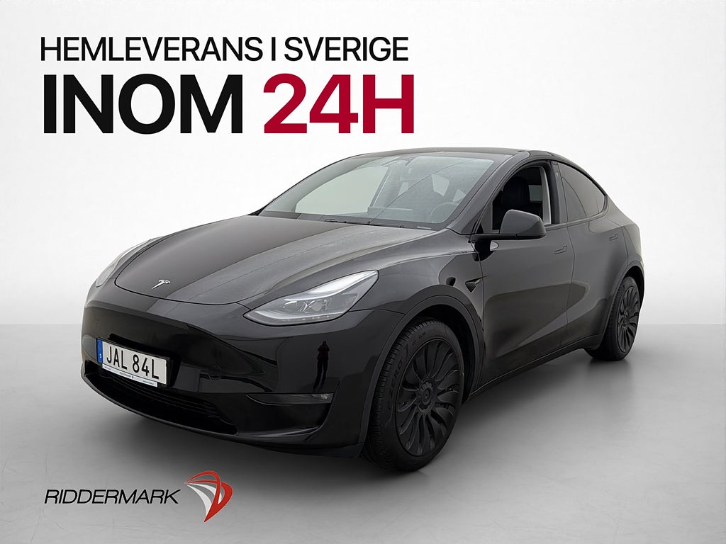 Tesla Model Y Long Range AWD Dragkrok Värmepump Pano Skinn