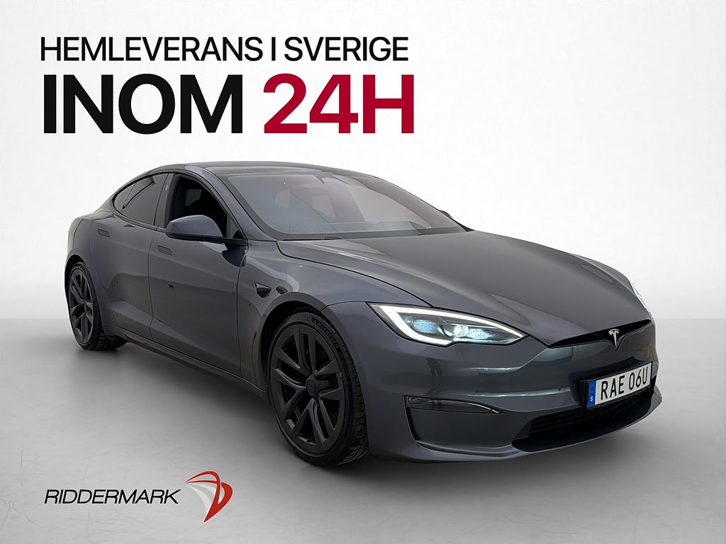 Tesla Model S Plaid 1020hk Luftfjädring Yoke Autopilot MOMS